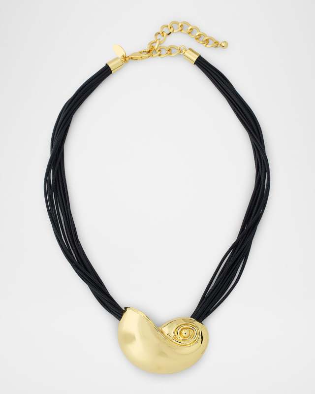 Multi-Strand Cord Seashell Pendant Necklace